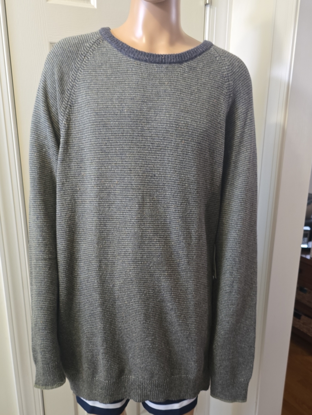 MUTUAL WEAVE OLIVE MEN'S BIG & TALL LONG SLEEVES PULLOVER KNIT SWEATER SIZE 4XLT